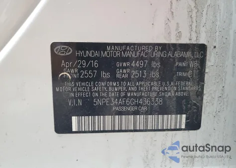 2016 Hyundai Sonata Sport from USA, damaged, VIN 5NPE34AF6GH436338